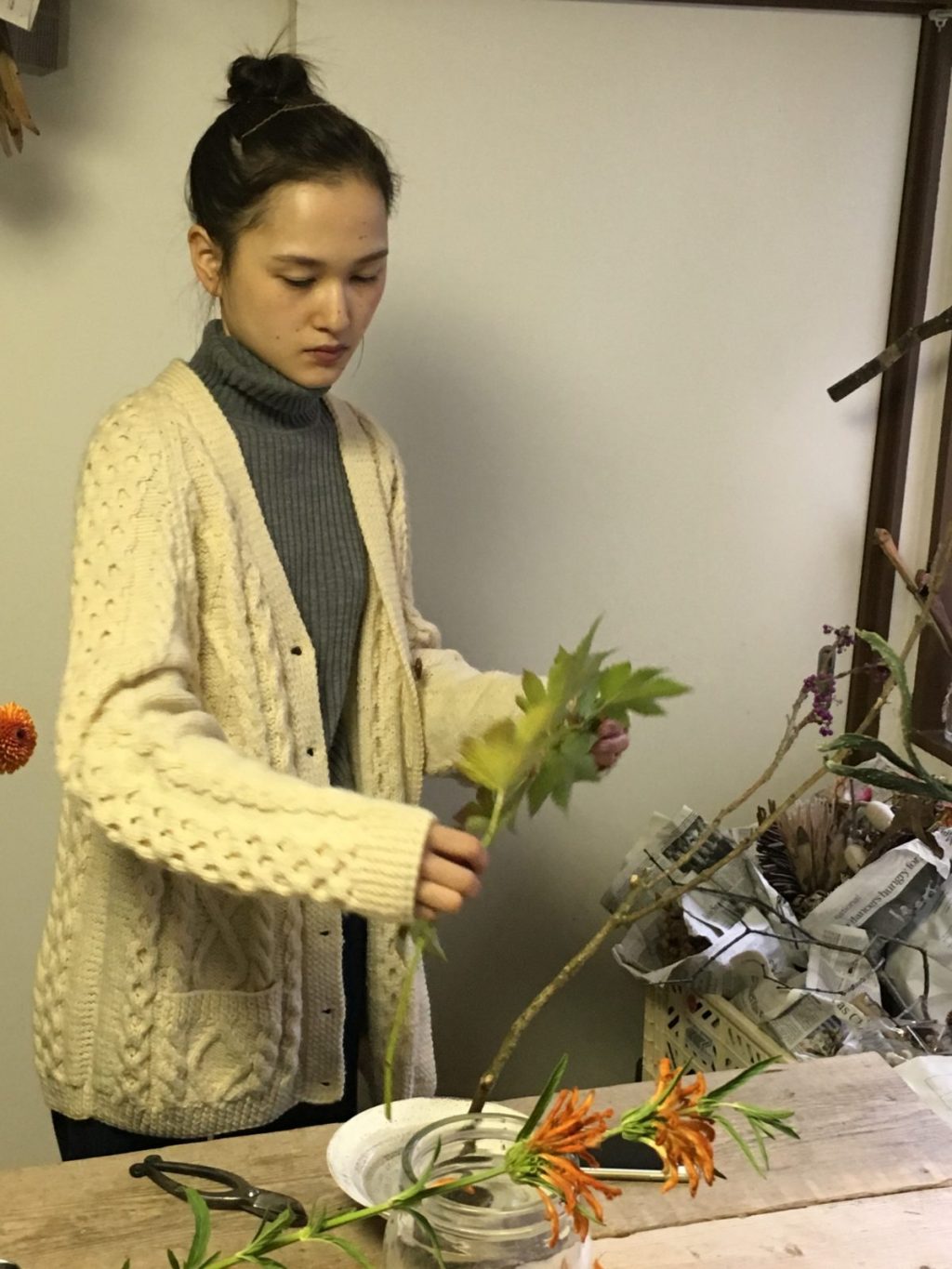 「葉のどの表情を見せたいか。ん~悩みます」と眞鍋さん。 IMG_0044