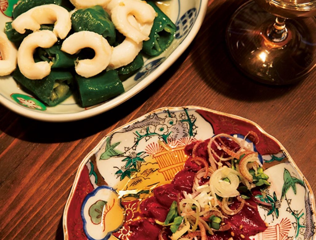 旬の間引き大根や「鮫の心臓」1,000円など、知られざる食材を料理に昇華させることでも定評。 広尾 葡呑