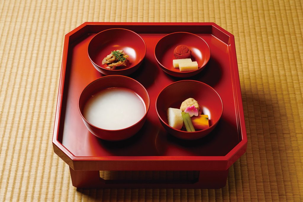 「座禅と朝粥体験」では精進料理と粥、お茶がいただける。志納2,500円。