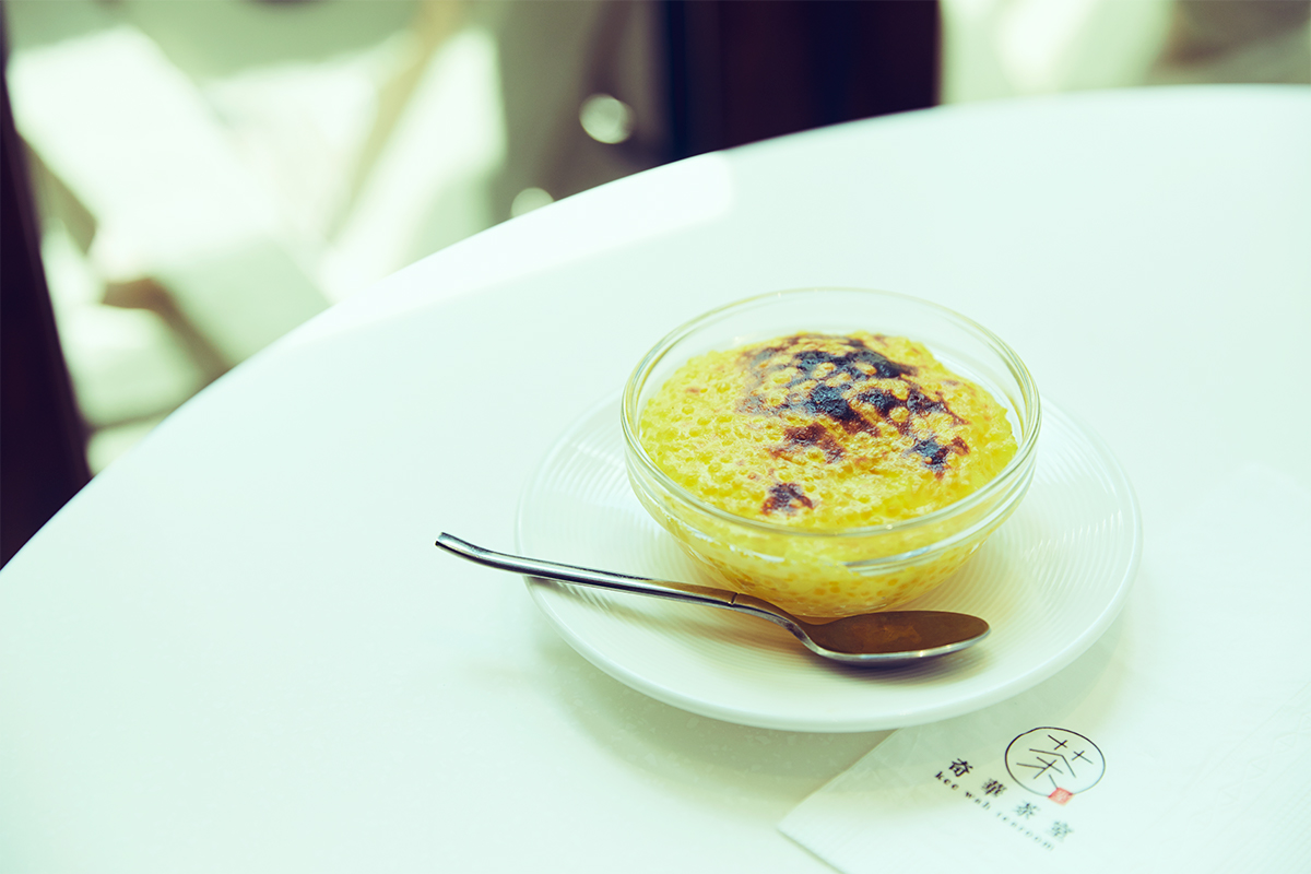 「蓮蓉西米 布甸」HK$38。モチモチとした食感が特徴的。