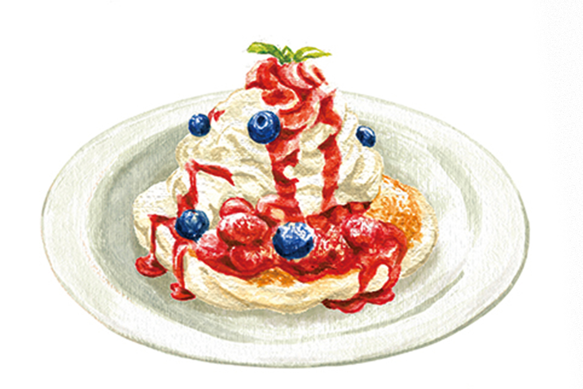 「自由ケ丘ワッフルパンケーキ 3種のベリーホイップ」1,180円（税込）