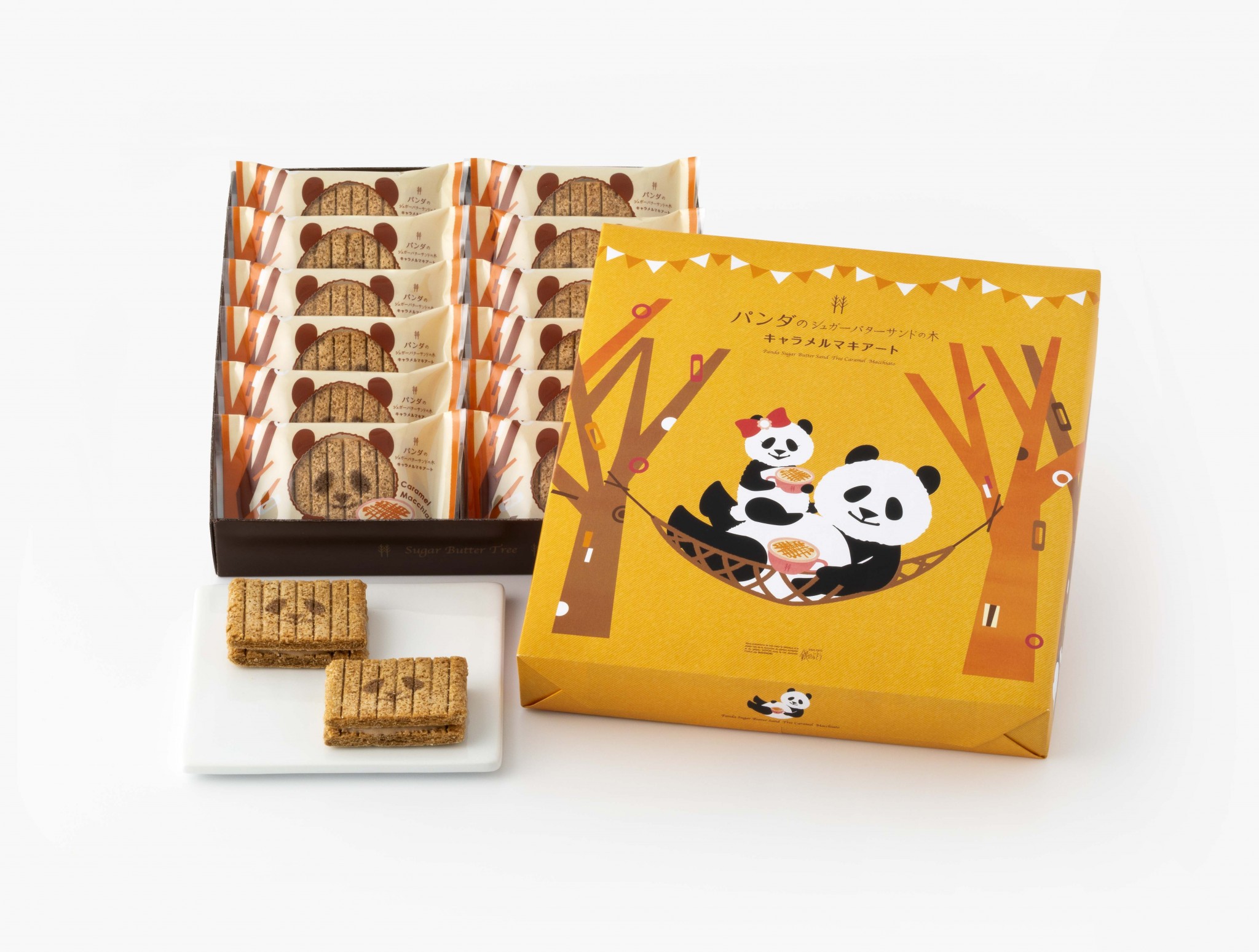 「パンダのシュガーバターサンドの木キャラメルマキアート」12個入1,242円（税込）