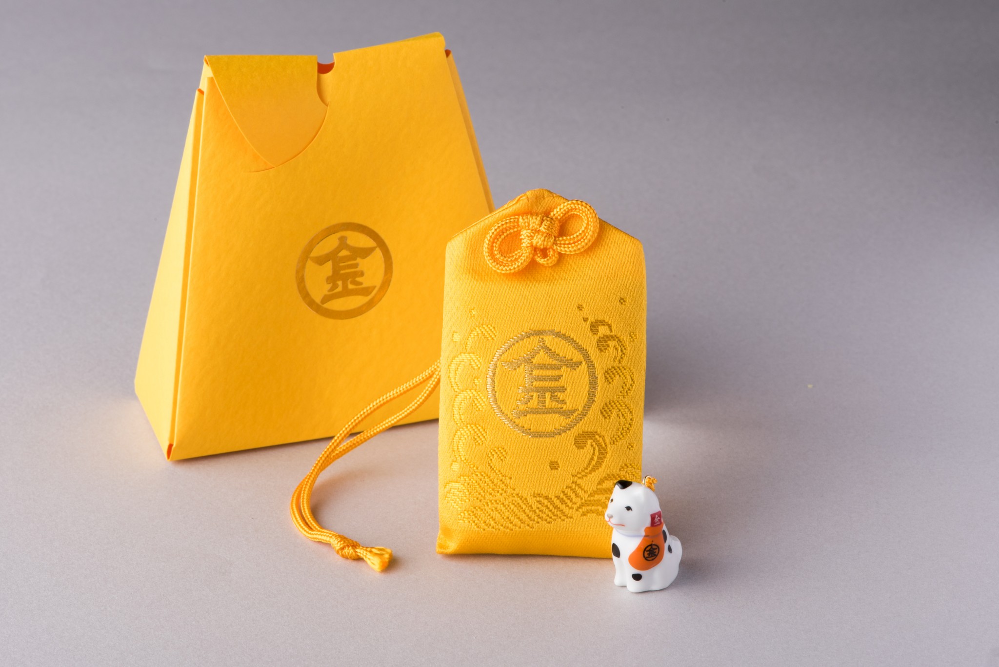 「幸福の黄色いお守り＆ミニこんぴら狗」1,500円