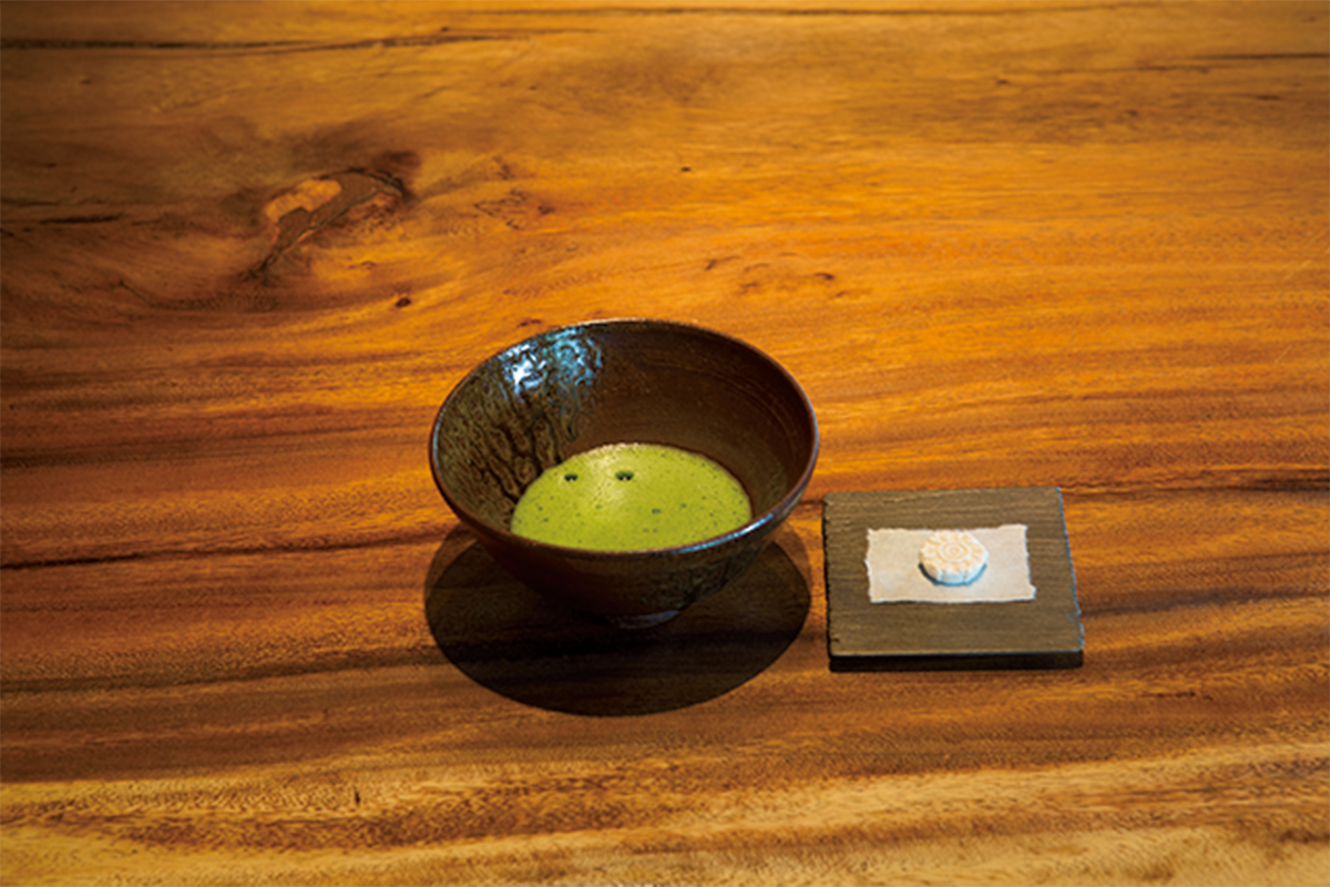 お抹茶を楽しめるスペースもあり、日本文化も意識している。