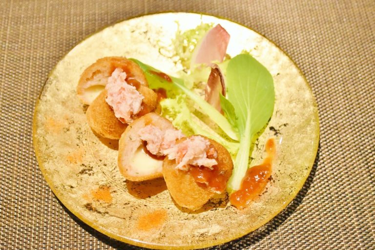 「蟹真丈フライ サルサソース」880円。 DSC_0281