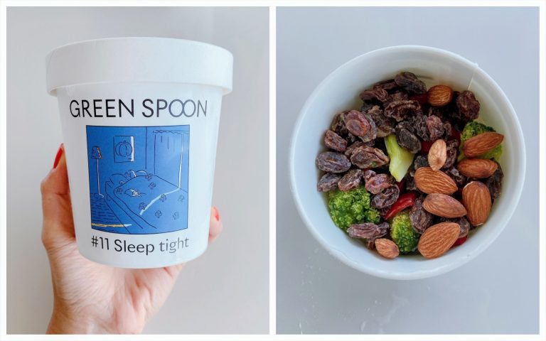 #11 Sleep tight:りんご ブロッコリー アーモンド レーズン ほうれん草 赤パプリカ 活性炭 GREEN SPOON