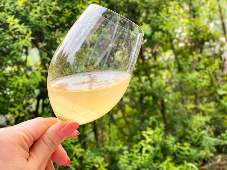 グラスに注ぐと、青みのある爽やかな香りがふわり。優しい黄色みのワインは、清涼感がありこの季節にぴったり！

ひんやり冷やしてから飲むと、酸味がより一層引き立ちます。
