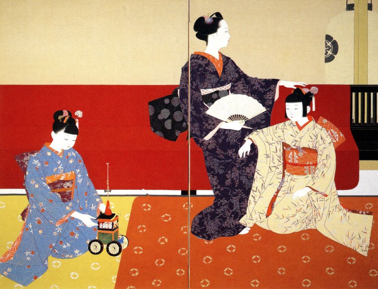 北沢映月《祇園会》1936年（昭和11年）絹本着色/二曲一隻屏風京都国立近代美術館蔵