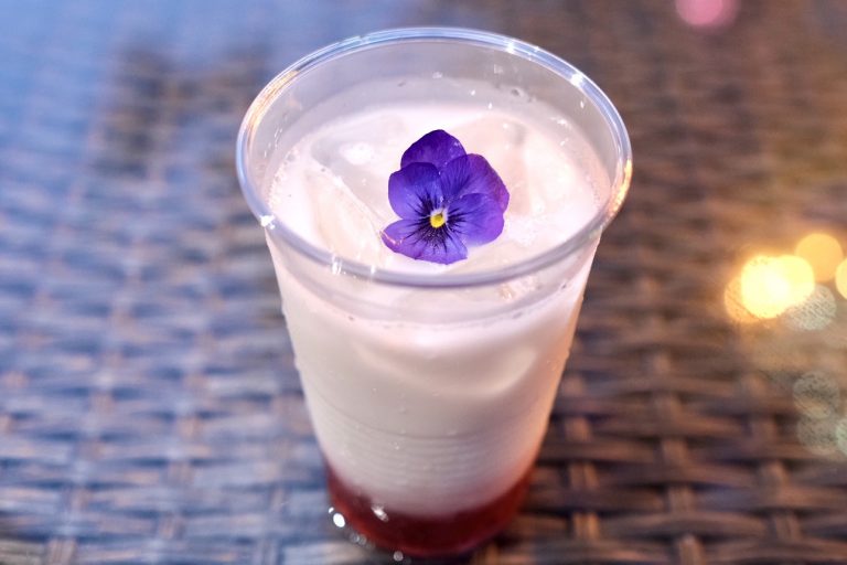 「ぷるぷる美肌ざくろ酢カクテル〜チアシード蒟蒻ゼリー入り〜」700円。 表参道 おもはらの森