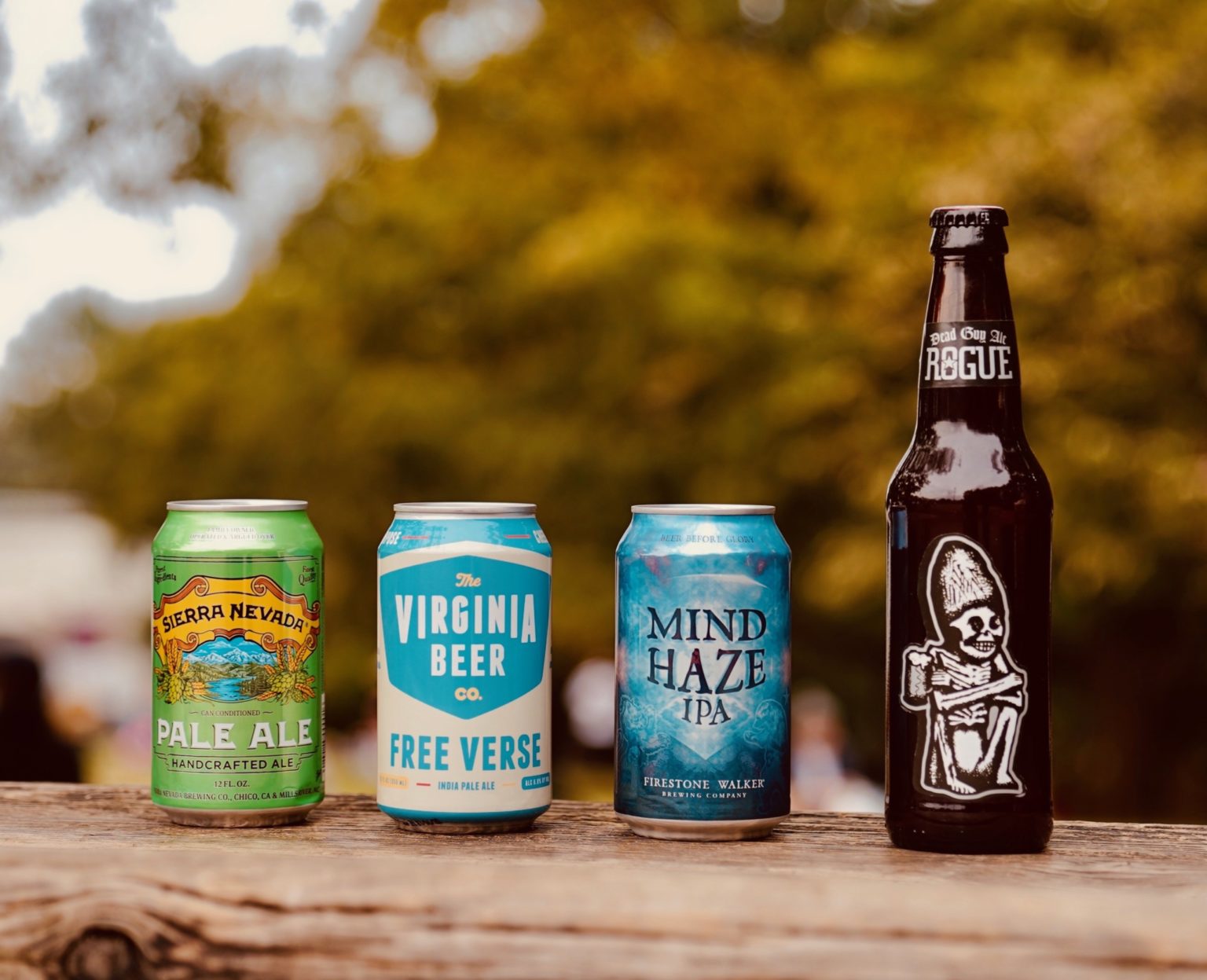 写真左から「Sierra Nevada Pale Ale（シエラネバダ ペール エール）」「Free Verse（フリーヴァース）」「Mind Haze
（マインド ヘイズ）」「Dead Guy Ale （デッドガイ エール）」。