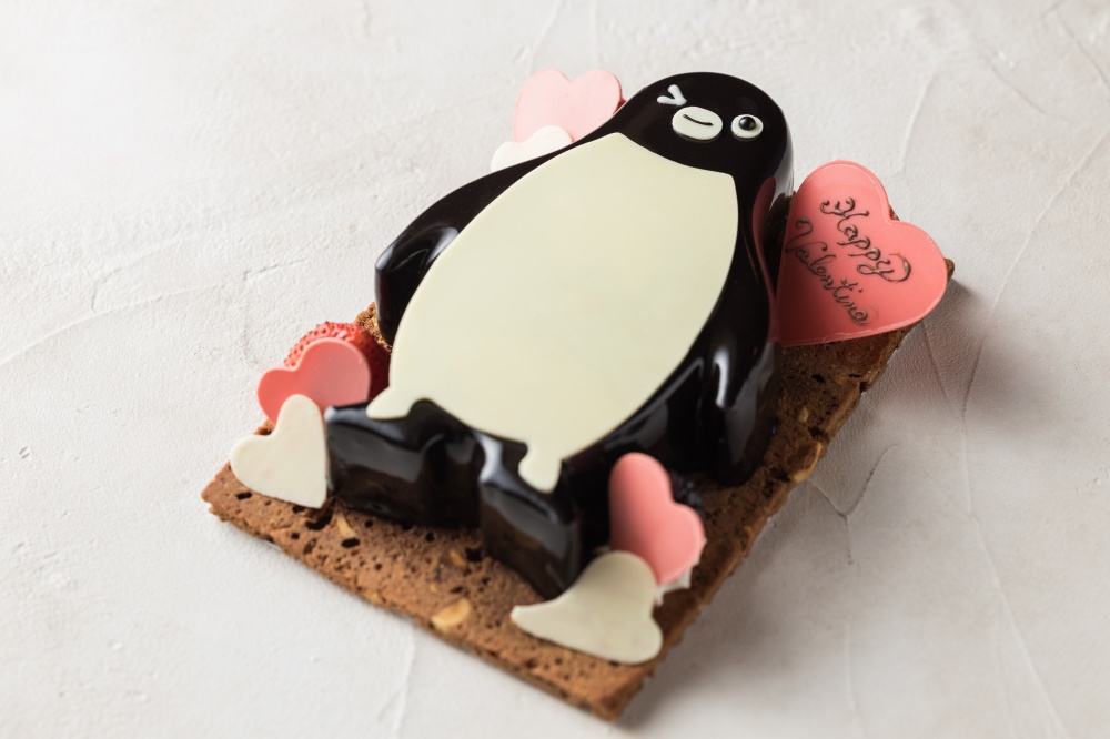「Suicaのペンギン　バレンタインケーキ」縦16cm×横10cm 4,500円。