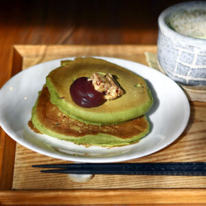 「抹茶のホットケーキ(ドリンクセット」1,380円