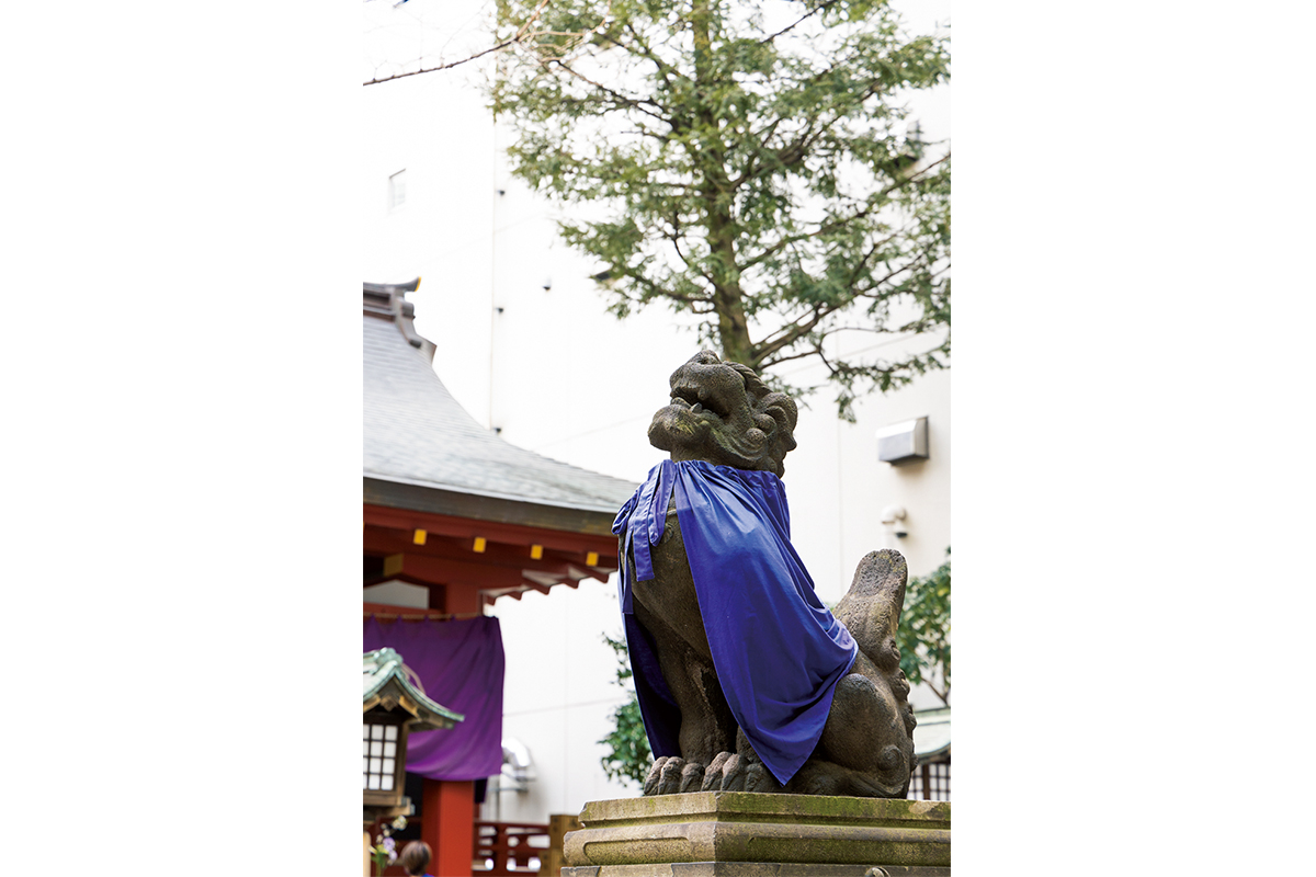 日枝神社の運気上昇上向き狛犬にも手を合わせて