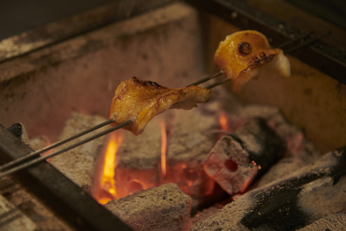 北海道産きんきは、しっかり脂を落としながら炭火でじっくり焼くことで、ジューシーな食感に。