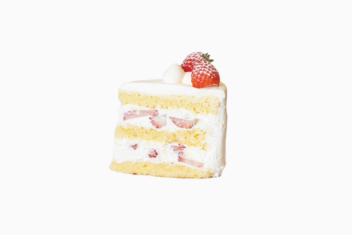 ほどよい甘さのイチゴのショートケーキ560円。