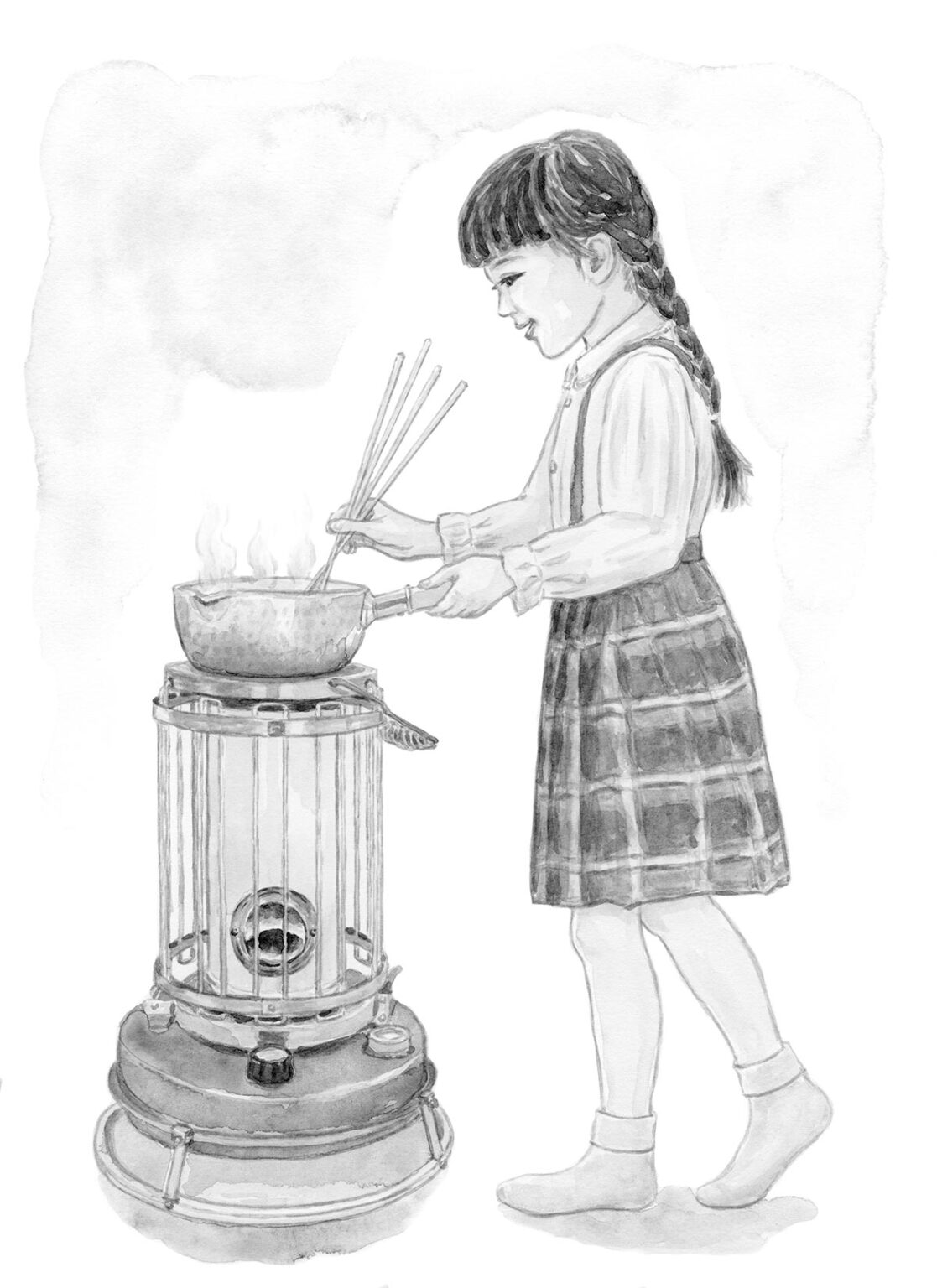 小さいときは、台所のコンロより高さが合う石油ストーブの上で料理をしていた。水が透明になるまで米を研ぐのも阿川さんの大事なお仕事だった。