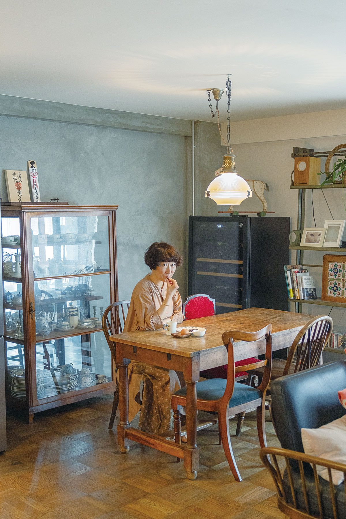 昭和レトロ机傷あり古民家カフェインテリア