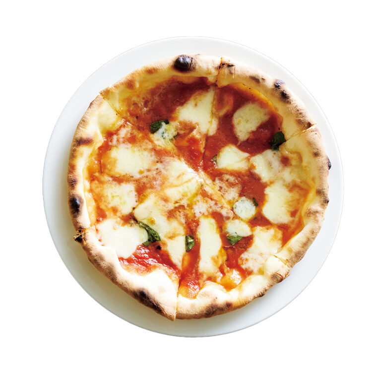 ピザは全部で17種類。S、Mの2サイズから選べる。「マルゲリータ」S 1,320円。