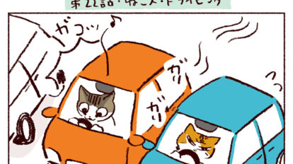 【猫マンガ】第２２話「ねこズ vs ドライビング」｜スケラッコ「わたしうりひめよ」