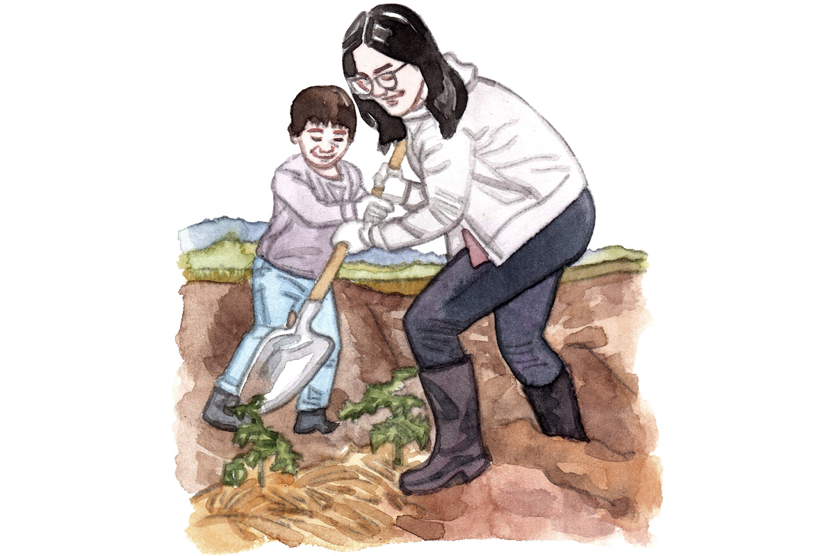 親子ファームステイのイメージイラスト