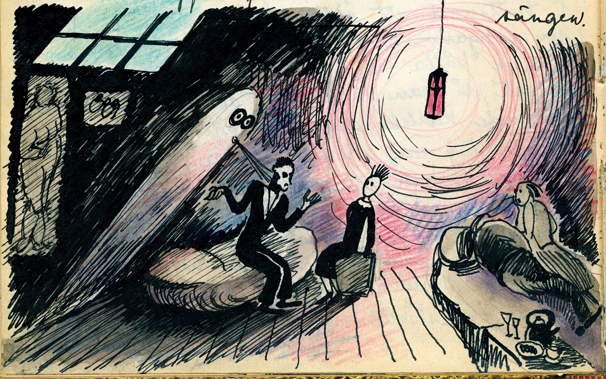 首筋に息を吹きかけるトロールのイメージ(1932年の日記)より