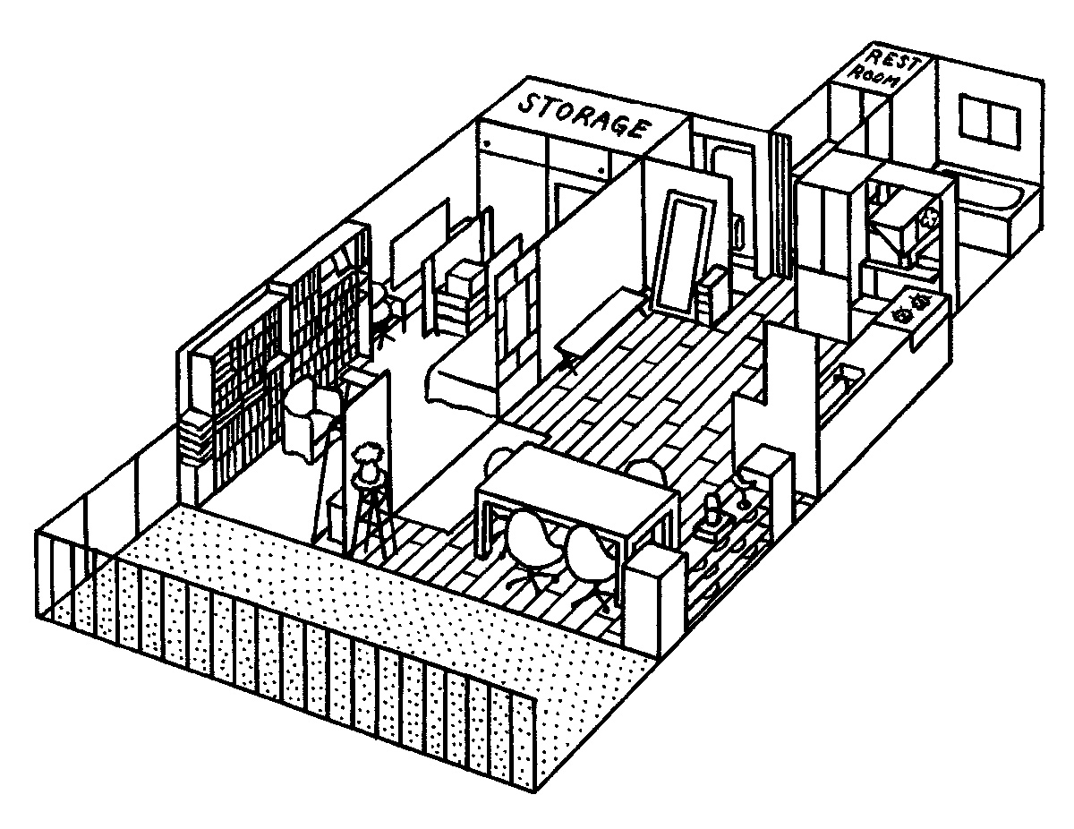 築54年、バルコニーを除いて46 m<sup/>2 の1LDK。中層マンションの6階の角部屋。トイレ、浴室にも窓があり「湯船に浸かると見えないけれど、浴室の窓からの見晴らしもよい」とのこと。