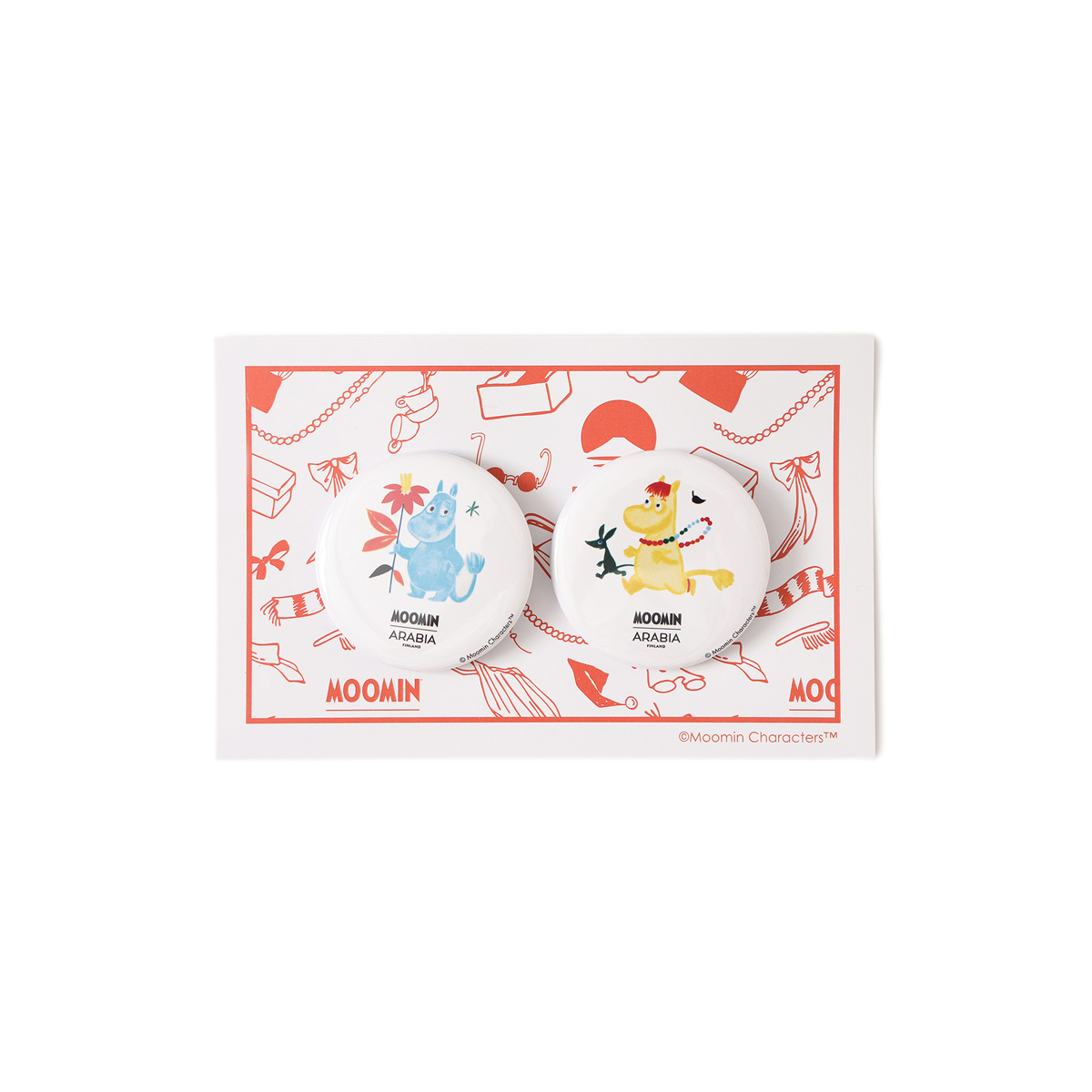 ビームスとムーミンコラボの缶バッチ