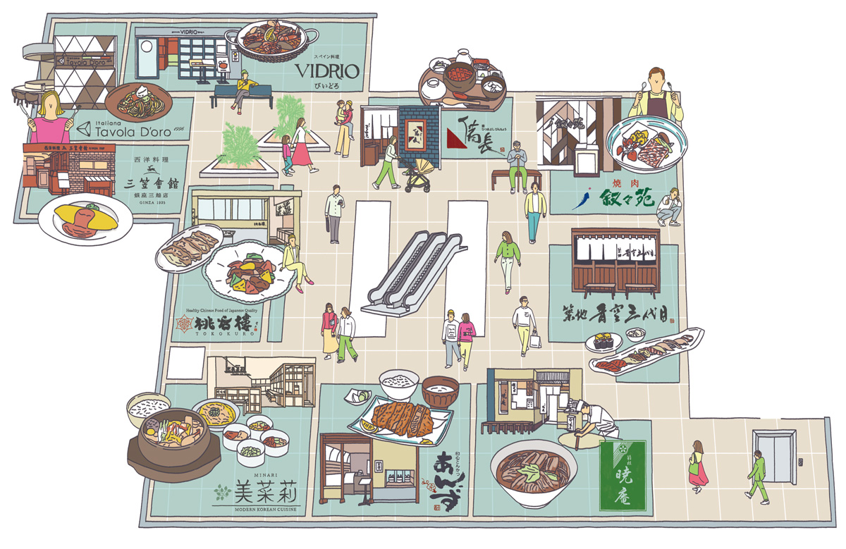銀座三越11階のイラスト