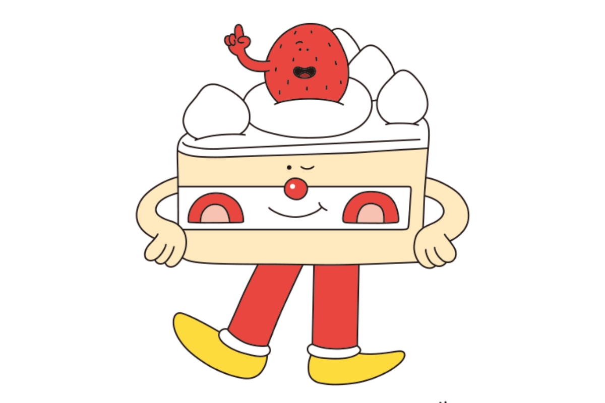 ショートケーキキャラクターのイラスト
