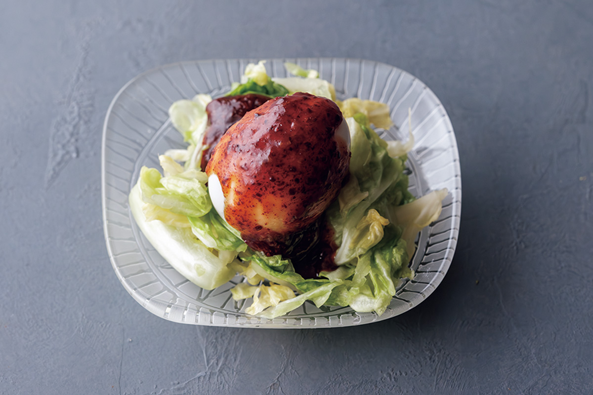 「キャベツとゆで卵のエスニックサラダ」　レシピ