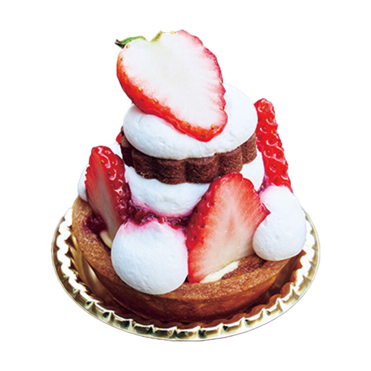 事前予約でホールケーキの注文も可。「苺のタルト」680円。