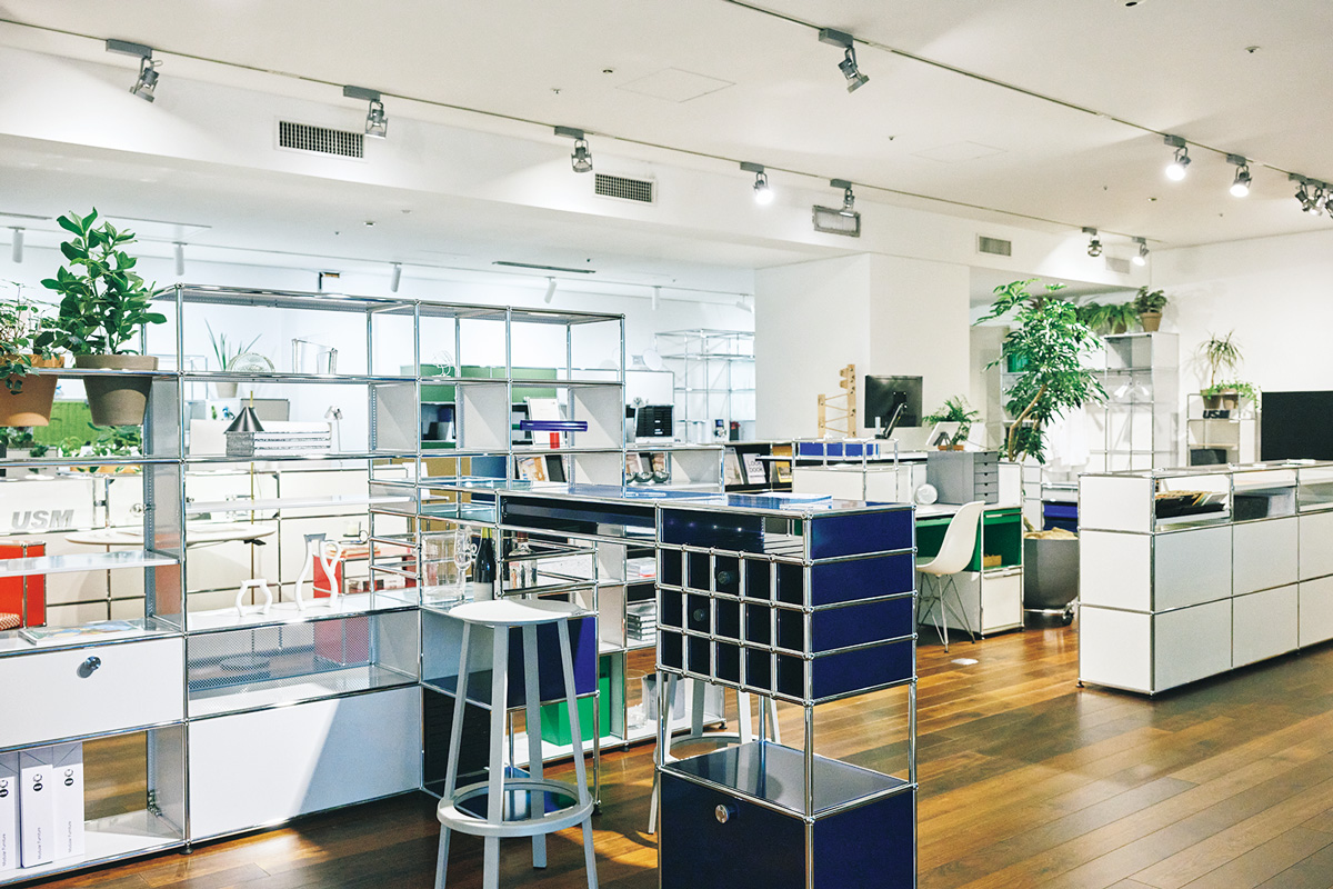 銀座　インテリアショップ　普遍性と可変性を体感できる、サステナブルな展示空間。〈USM モジュラーファニチャー 東京ショールーム〉