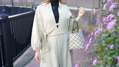 家事から買い物まで着替えずOK。3way仕様の八女茶染めエプロン「Wablier」