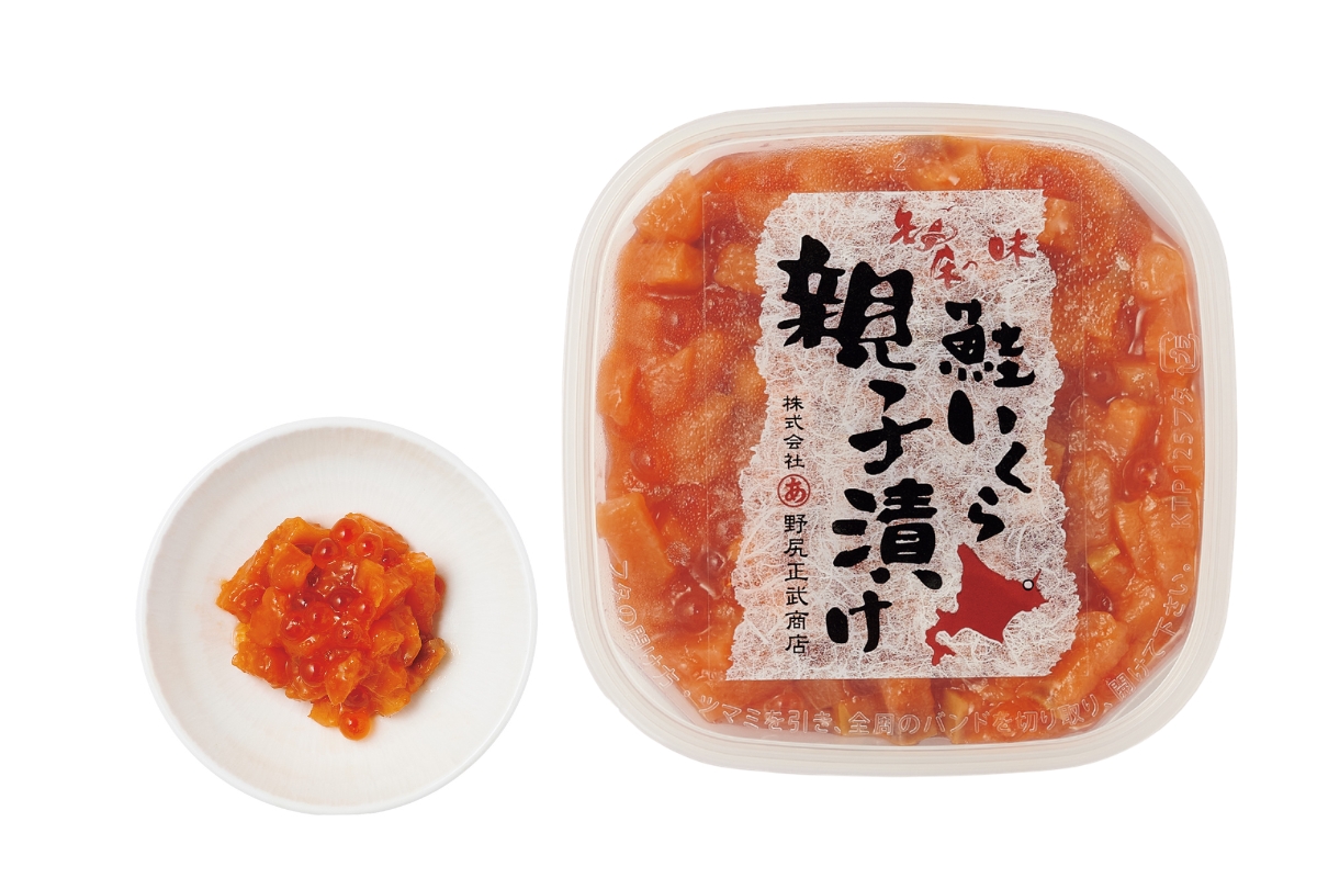 北海道〈丸あ野尻正武商店〉の「鮭いくら親子漬け」