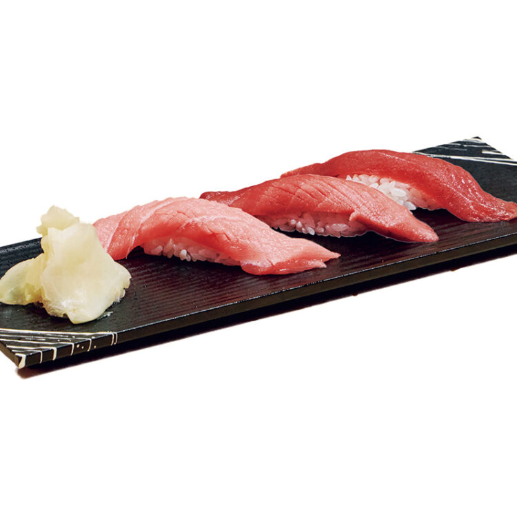 塩釜産本マグロの3種盛り1,320円。 塩釜産本マグロの3種盛り1,320円。