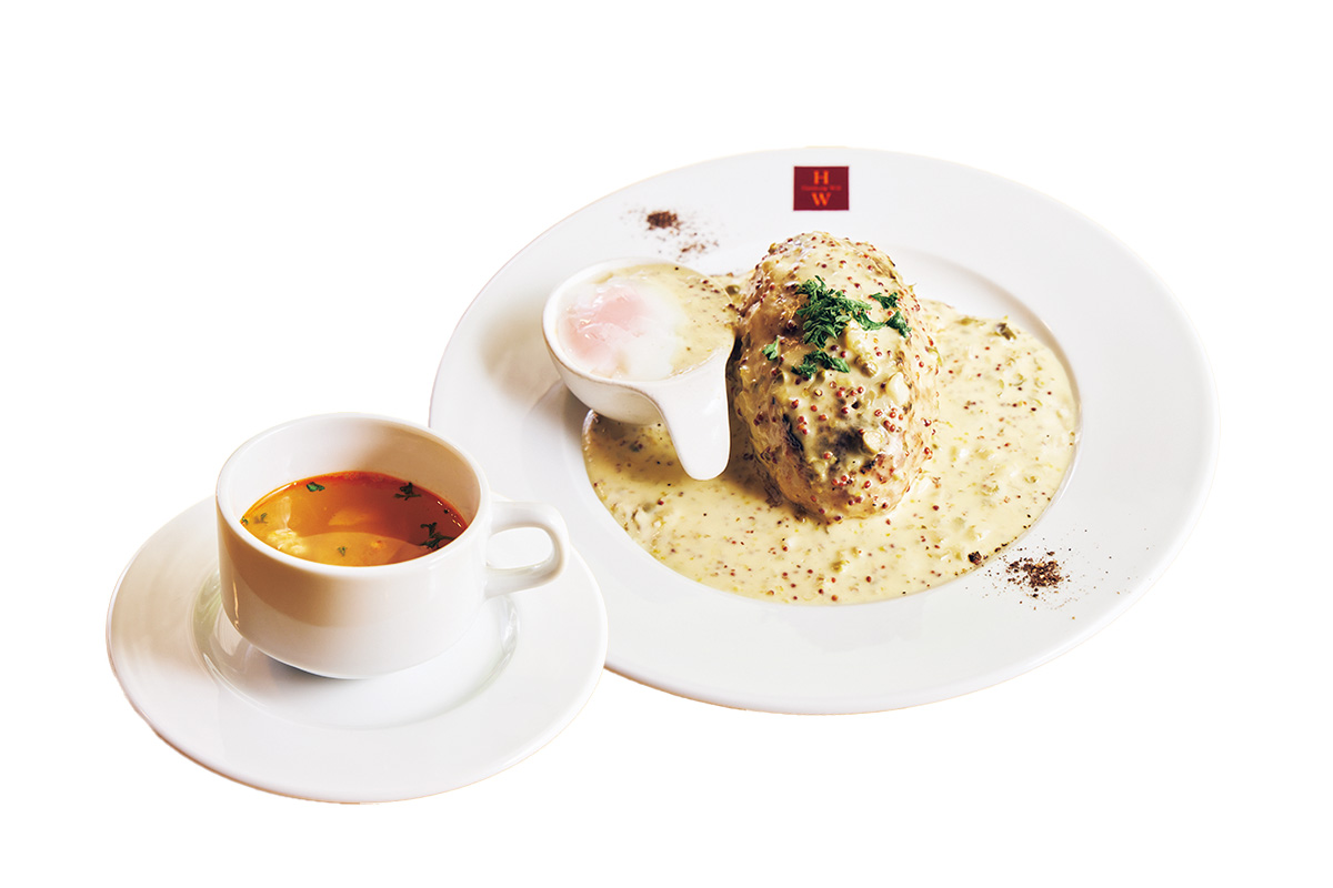 旨みたっぷり岩中豚100%のハンバーグ。〈Hamburg Will〉 新宿御苑