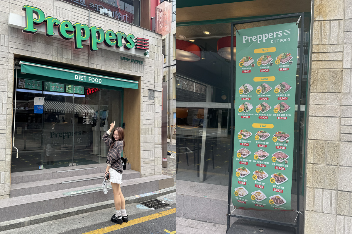 韓国で食事をする森香澄