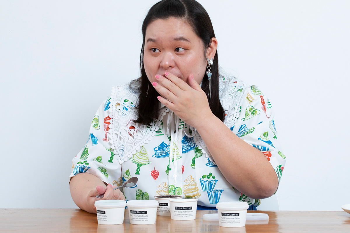食べても食べても、ずっと一口目みたいな美味しさです。/〈ロイターマーケット〉の「ジェラート」を食べて感動するぼる塾田辺さん