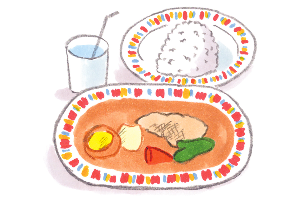 〈村上カレー店プルプル〉で納豆嫌いの自分も惚れ込んだ「ナット・挽肉ベジタブル」のイラスト